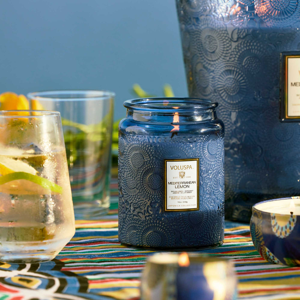 Vela vidrio grande Mediterranean Lemon