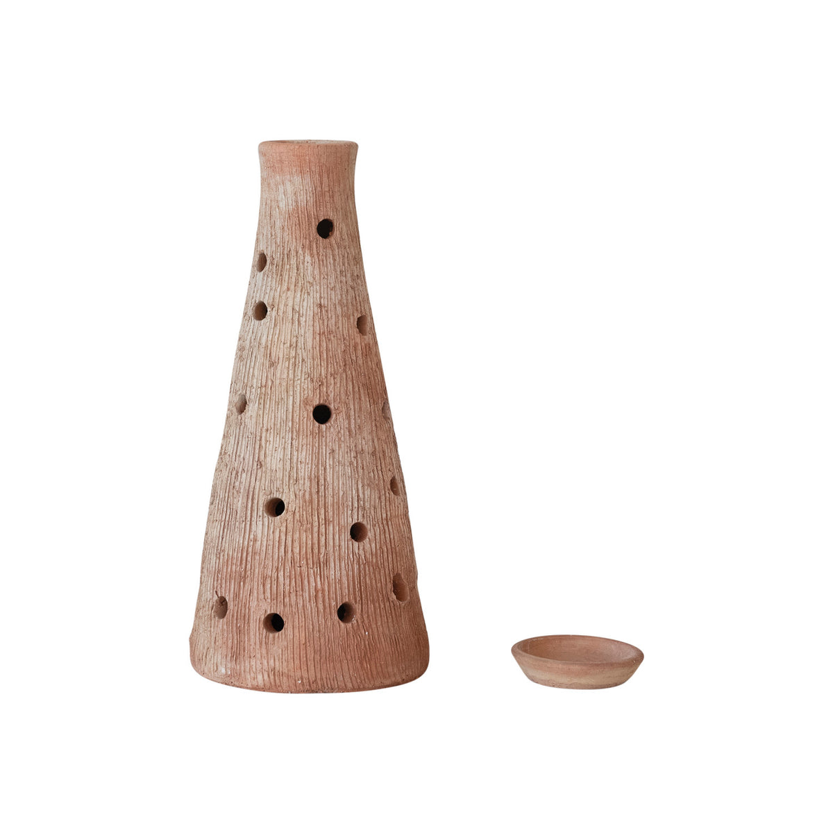 Hongo portavelas de terracota