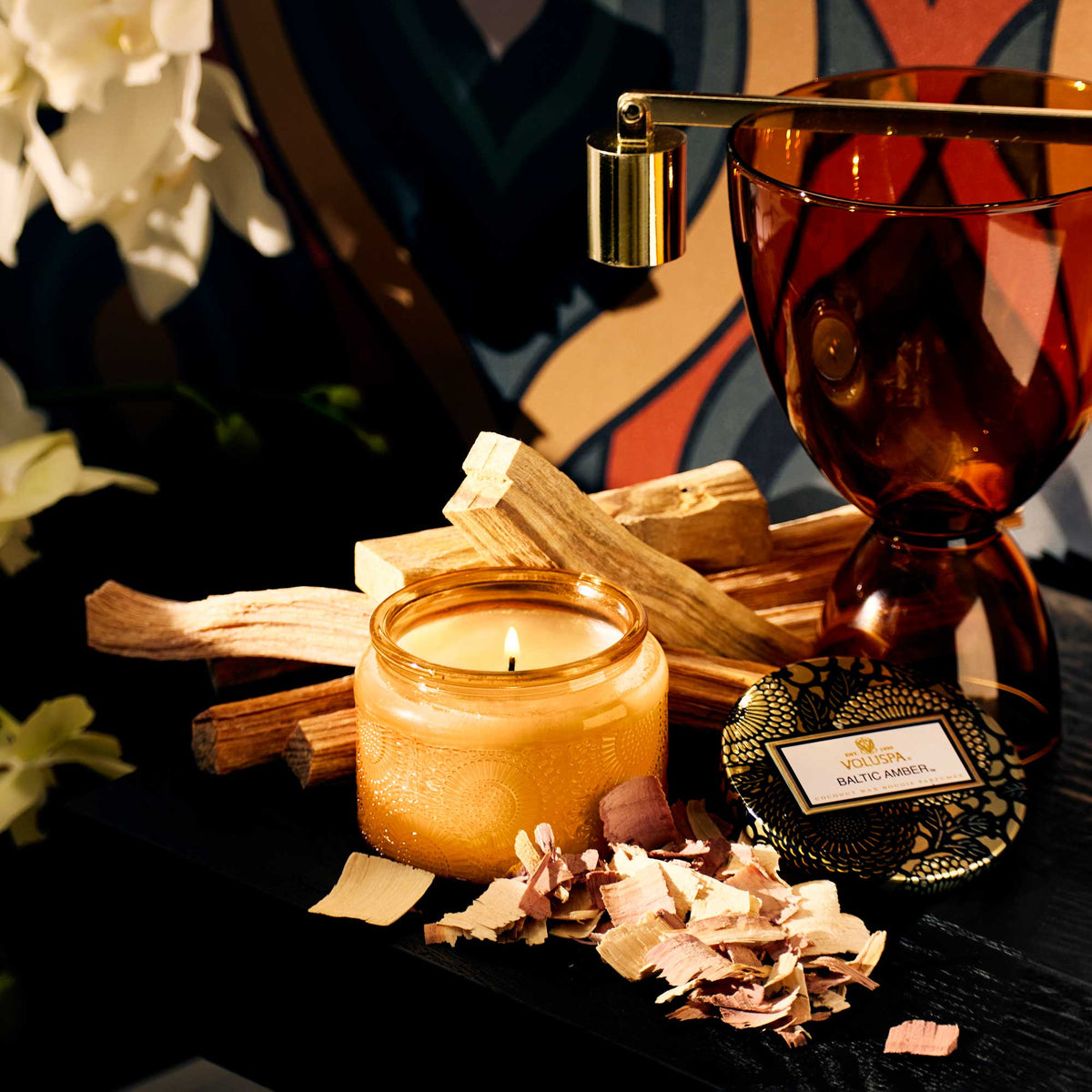 Vela vidrio chica Baltic Amber