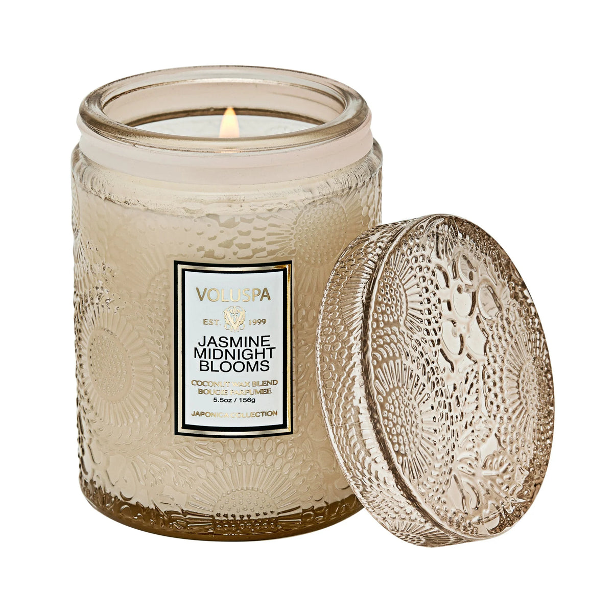 Vela vidrio pequeña Jasmine Midnight Blooms